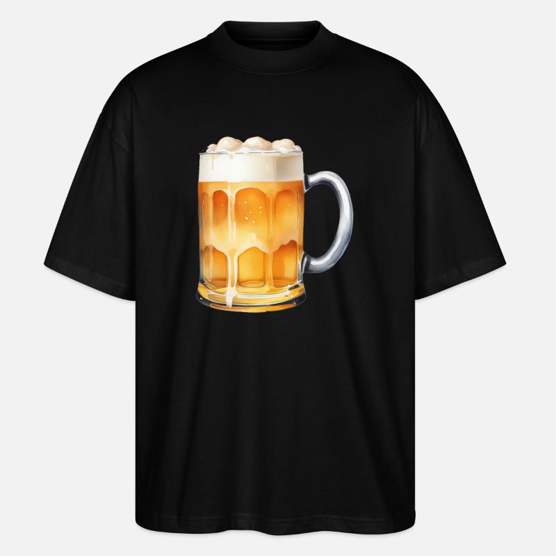 Maßkrug Bier - Stanley/Stella Oversized Unisex Bio T-Shirt Blaster 2.0 - Schwarz
