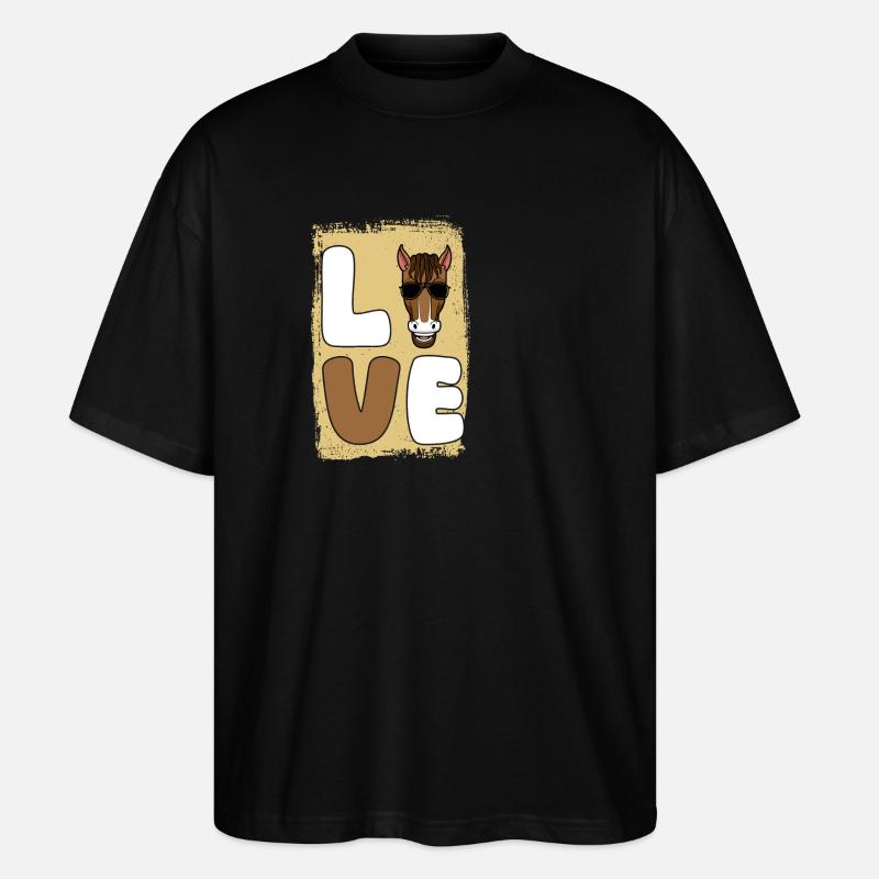 Monter à cheval - T-shirt bio Blaster 2.0 coupe oversize Stanley/Stella Unisexe - noir