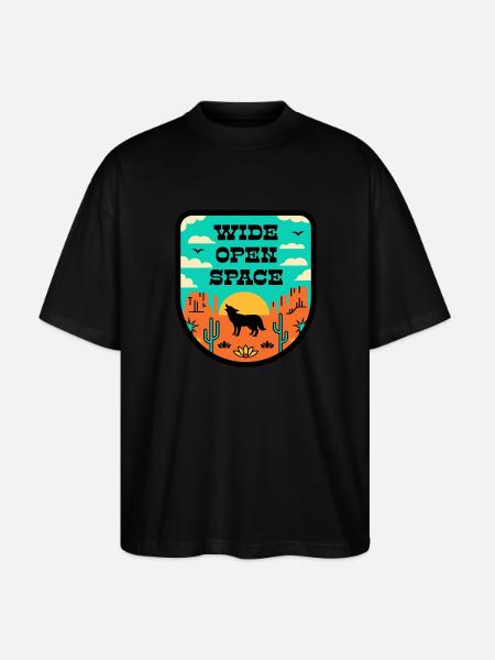 Desert in retro style - Stanley/Stella Oversized Unisex Organic T-shirt Blaster 2.0 - black