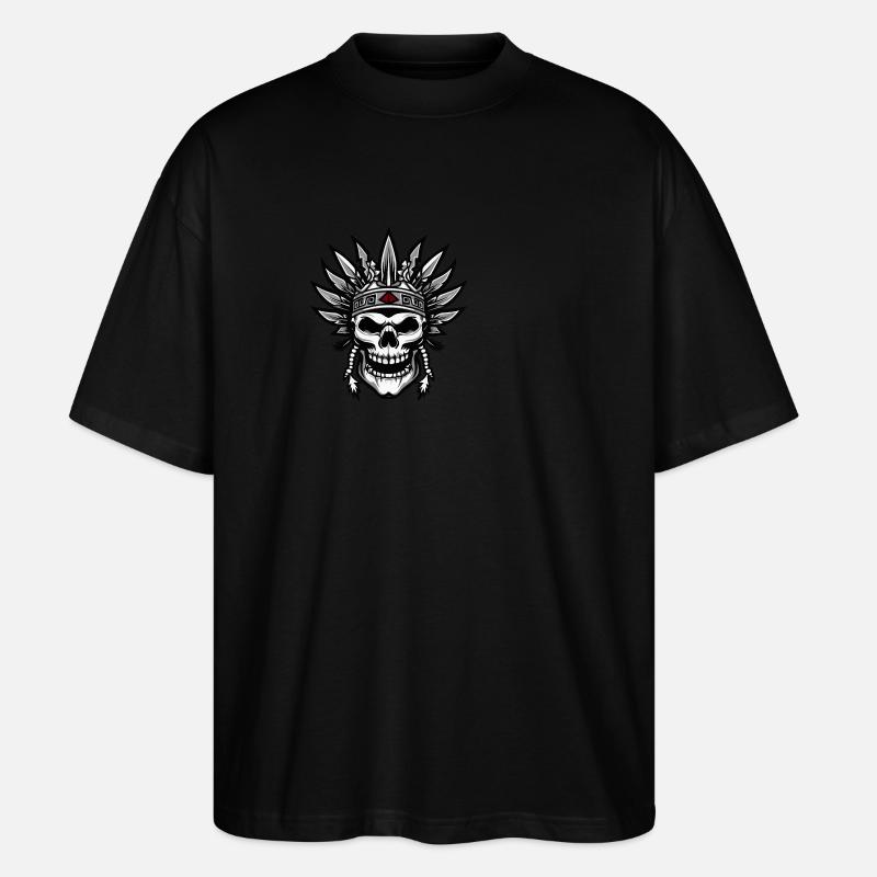 Häuptling Apache Totenkopf Indianer - Stanley/Stella Oversized Unisex Bio T-Shirt Blaster 2.0 - Schwarz