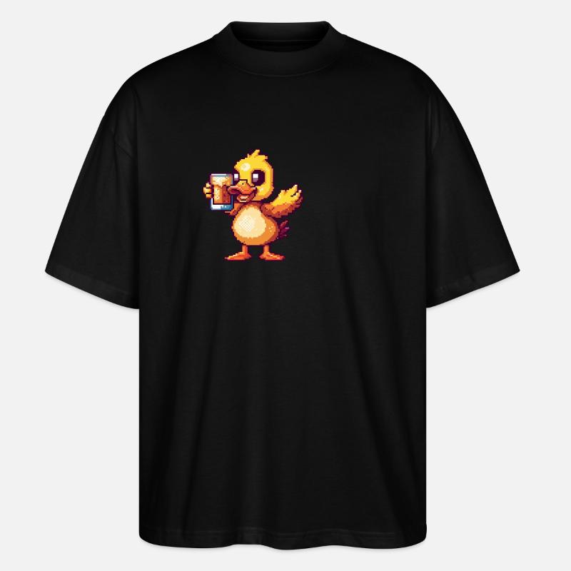 Bière de canard Pixel - T-shirt bio Blaster 2.0 coupe oversize Stanley/Stella Unisexe - noir