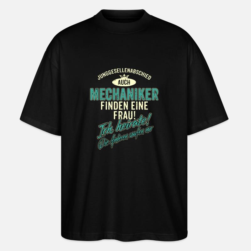JGA BRAEUTIGAM - Mechaniker - Version Auch - - Stanley/Stella Oversized Unisex Bio T-Shirt Blaster 2.0 - Schwarz
