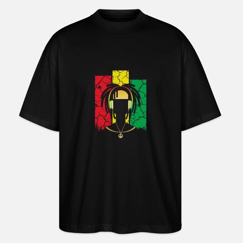 Reggae - Stanley/Stella Oversized Unisex Bio T-Shirt Blaster 2.0 - Schwarz