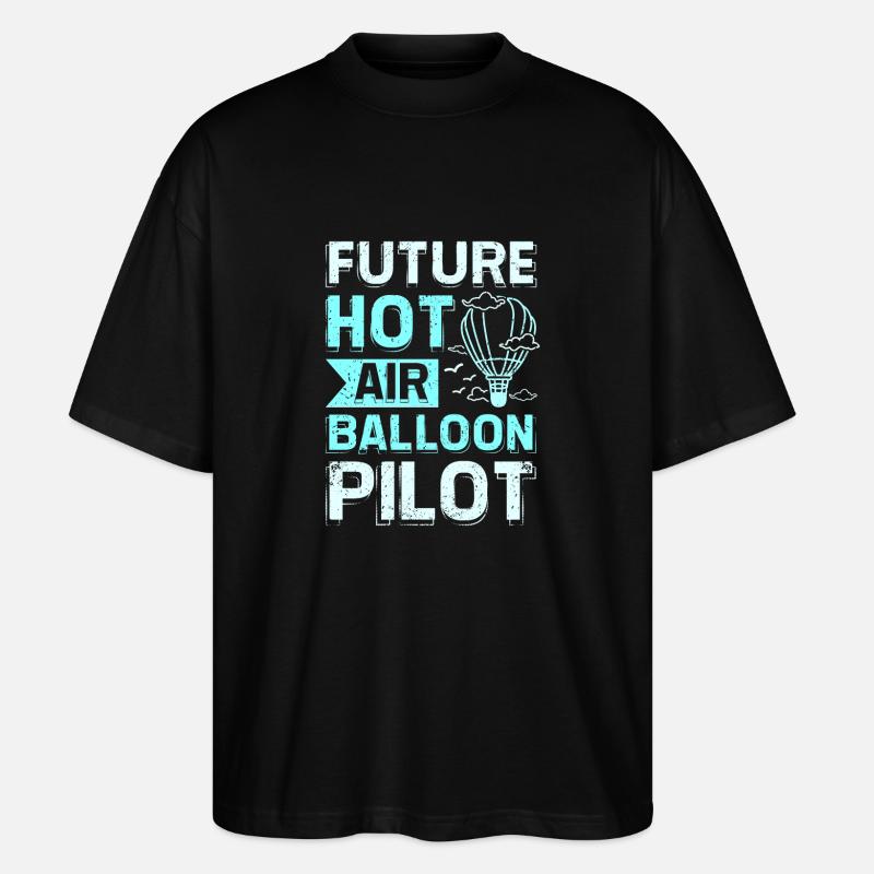 Future hot air balloon - Stanley/Stella Oversized Unisex Bio T-Shirt Blaster 2.0 - Schwarz