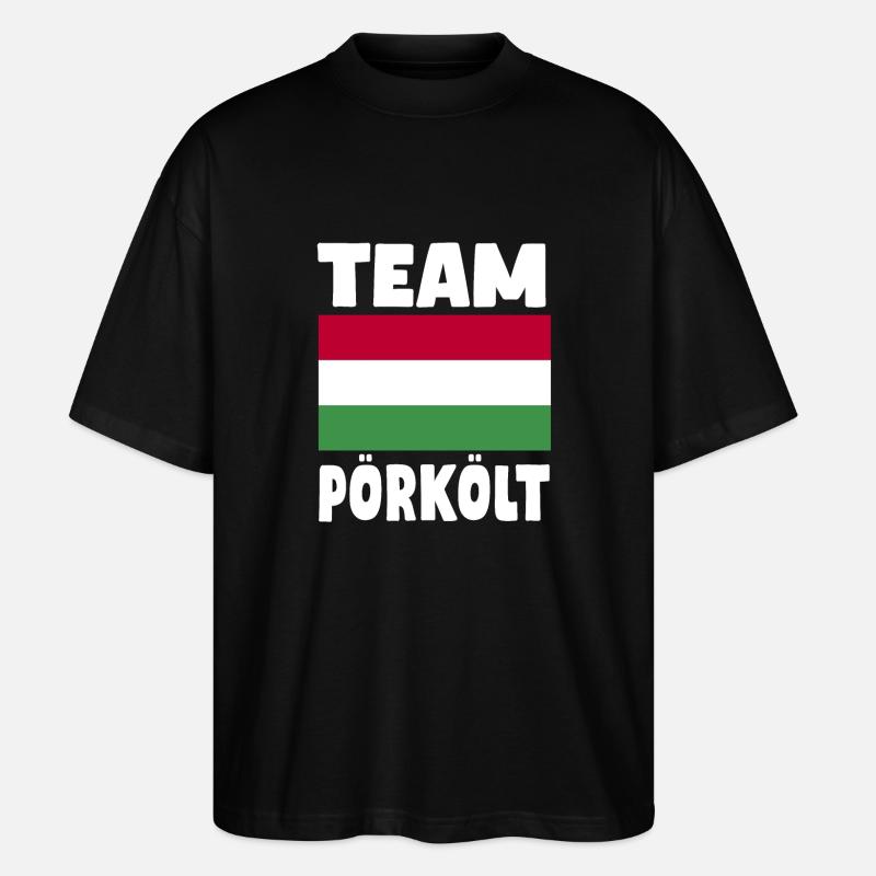 ungarischeTeam Pörkölt - Stanley/Stella Oversized Unisex Bio T-Shirt Blaster 2.0 - Schwarz