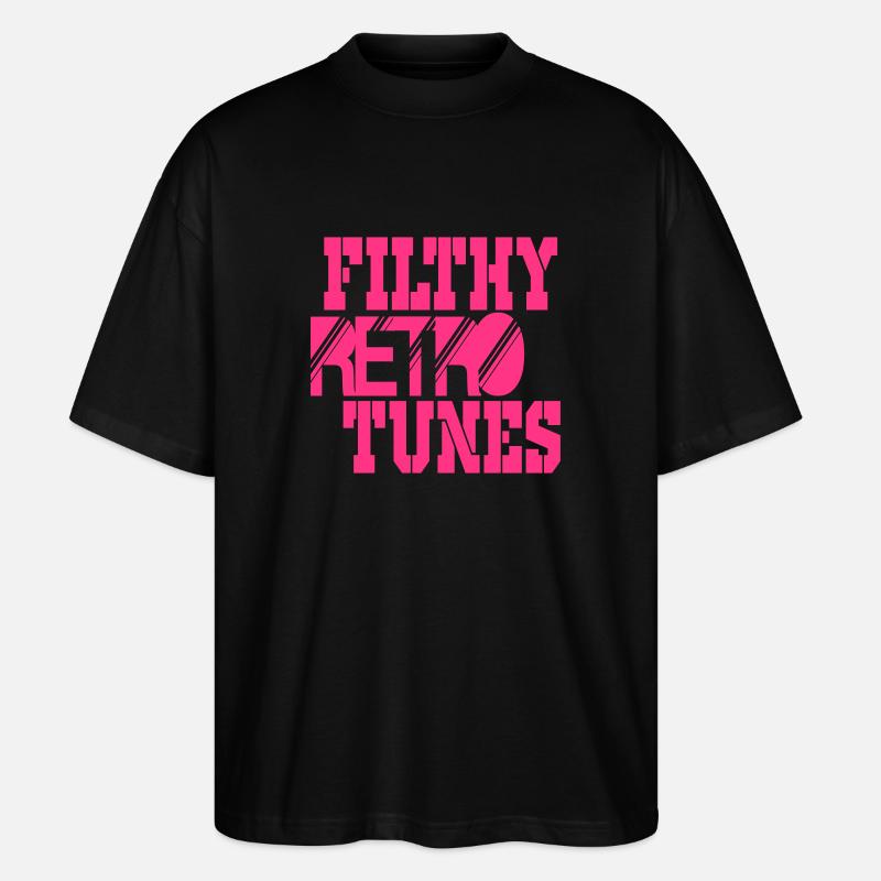 schmutzige Retro-Melodien - Stanley/Stella Oversized Unisex Bio T-Shirt Blaster 2.0 - Schwarz