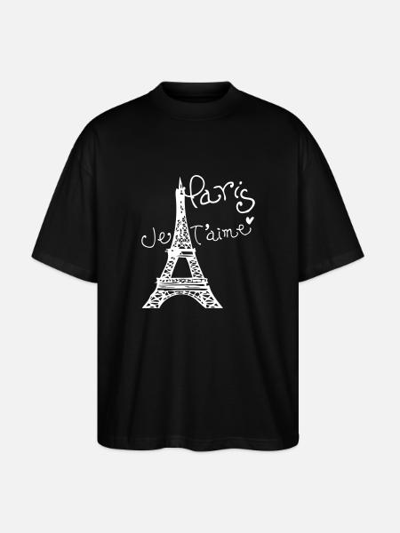 Paris Je T'aime Eiffel tower - Stanley/Stella Oversized Unisex Organic T-shirt Blaster 2.0 - black