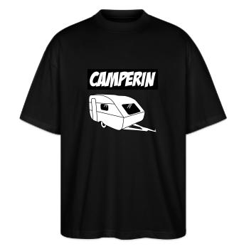 Camperin - Die besten Frauen der Welt! - Stanley/Stella Oversized Unisex Bio T-Shirt Blaster 2.0 - Schwarz - Vorne - Alina (178cm) & Michal (187cm)