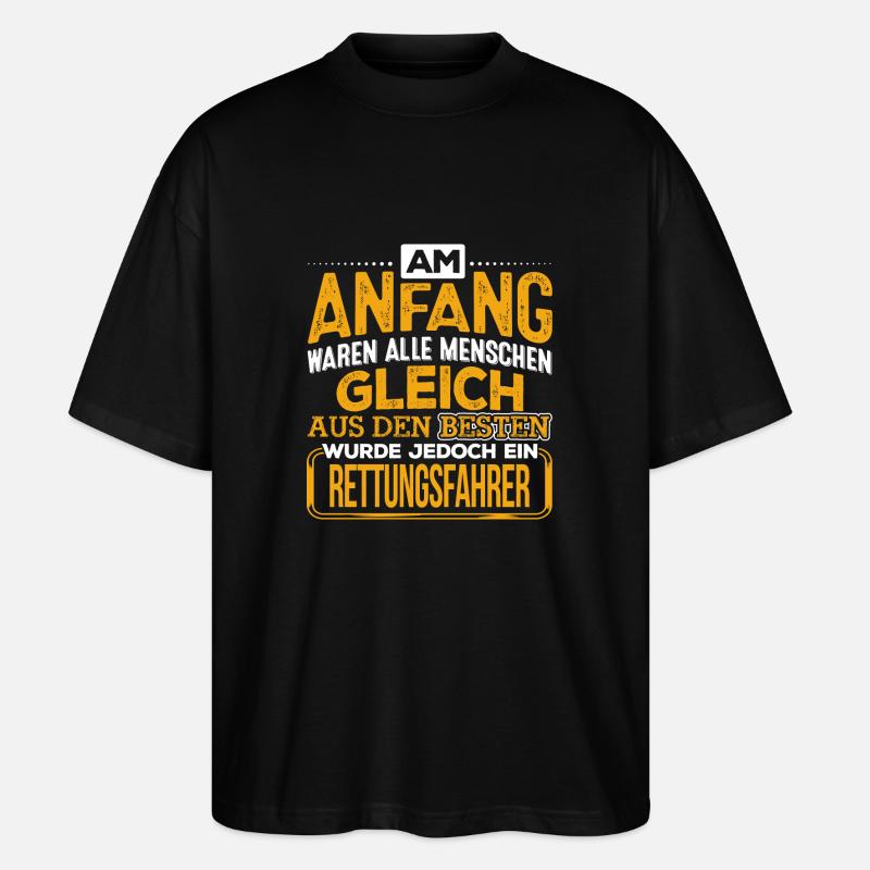 RETTUNGSFAHRER - Der Beste - Stanley/Stella Oversized Unisex Bio T-Shirt Blaster 2.0 - Schwarz