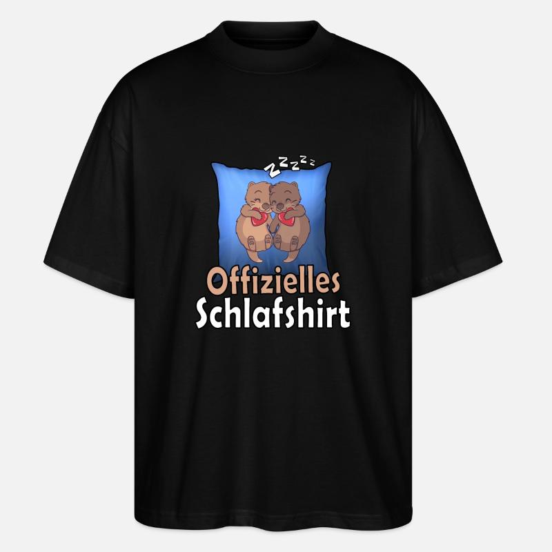 Offizielles Schlafshirt mit Ottern - Stanley/Stella Oversized Unisex Bio T-Shirt Blaster 2.0 - Schwarz