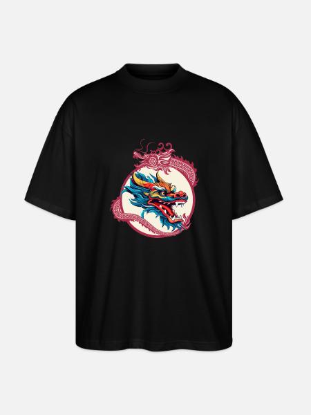 Tête de dragon - T-shirt bio Blaster 2.0 coupe oversize Stanley/Stella Unisexe - noir