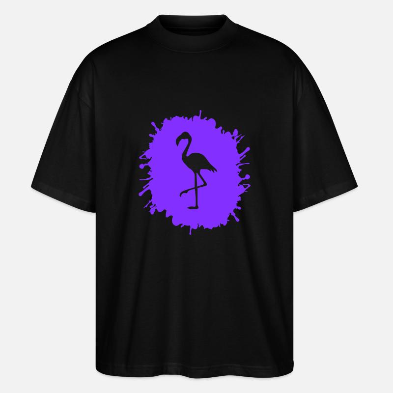 flamingo splatter - Stanley/Stella Oversized Unisex Bio T-Shirt Blaster 2.0 - Schwarz