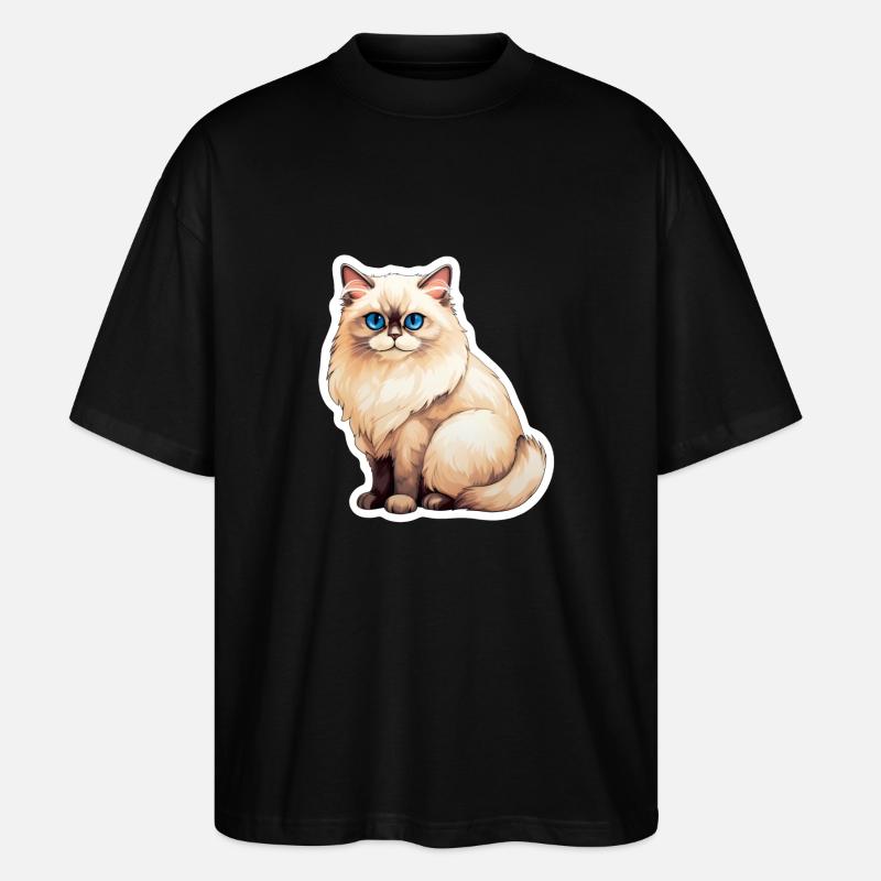 Chat Ragdoll - T-shirt bio Blaster 2.0 coupe oversize Stanley/Stella Unisexe - noir