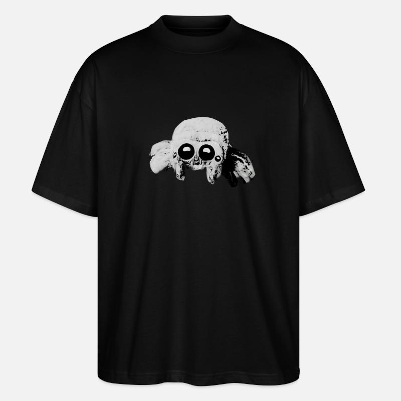 Araigné, illustration tarentule, gris - T-shirt bio Blaster 2.0 coupe oversize Stanley/Stella Unisexe - noir