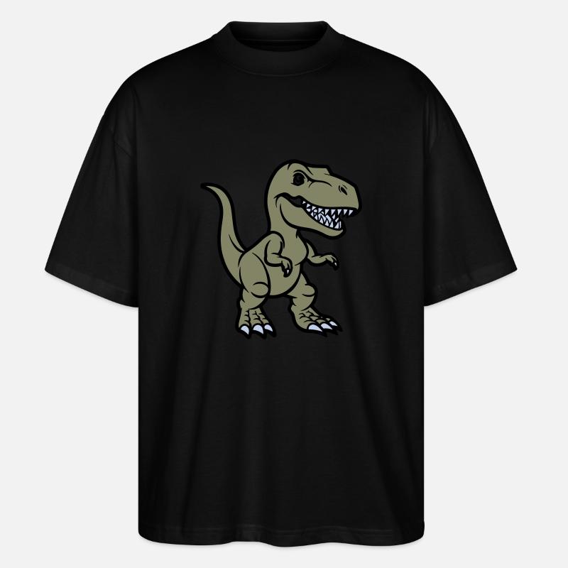 T Rex Comic Dinosaurier - Stanley/Stella Oversized Unisex Bio T-Shirt Blaster 2.0 - Schwarz