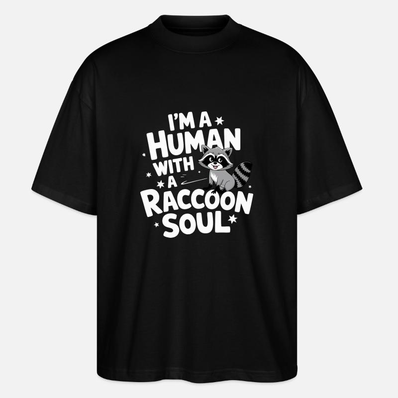 Waschbär - Stanley/Stella Oversized Unisex Bio T-Shirt Blaster 2.0 - Schwarz