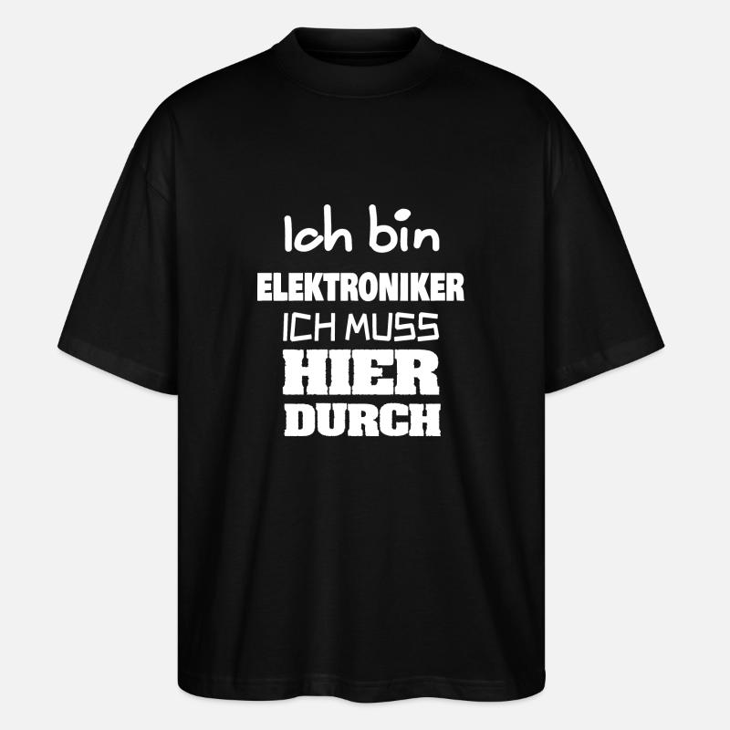 Beruf Elektroniker - Stanley/Stella Oversized Unisex Bio T-Shirt Blaster 2.0 - Schwarz