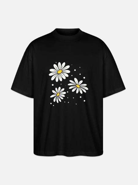 Gänseblümchen Punkte - Stanley/Stella Oversized Unisex Bio T-Shirt Blaster 2.0 - Schwarz