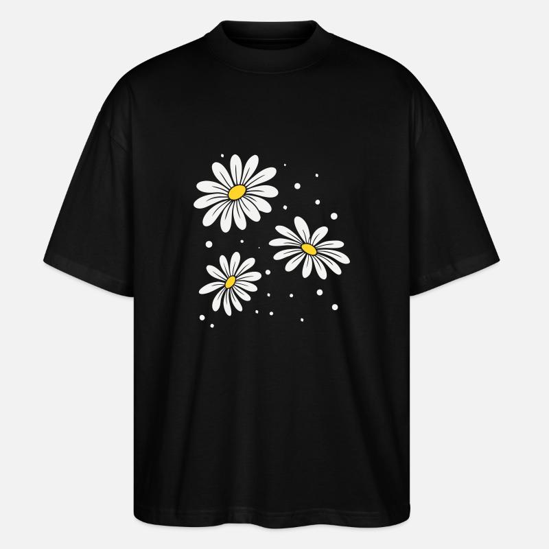 Gänseblümchen Punkte - Stanley/Stella Oversized Unisex Bio T-Shirt Blaster 2.0 - Schwarz