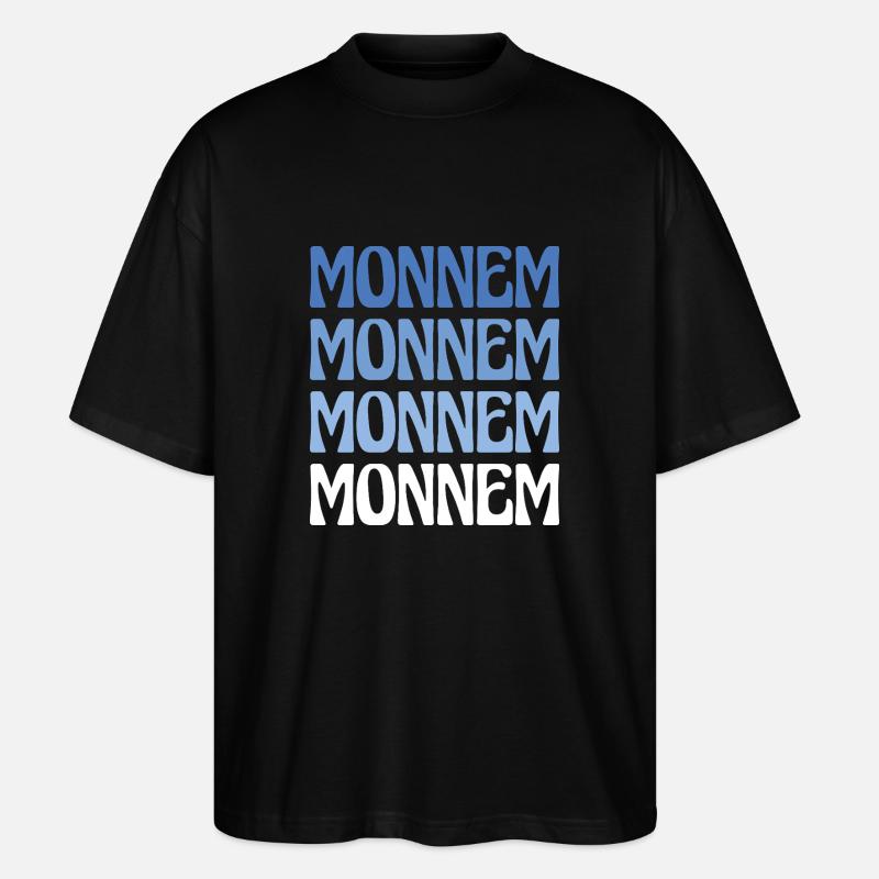 Monnem Mannheim Dialekt Geschenk - Stanley/Stella Oversized Unisex Bio T-Shirt Blaster 2.0 - Schwarz
