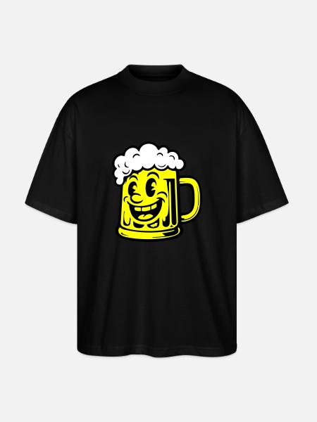 Bier Lustig Comic - Stanley/Stella Oversized Unisex Bio T-Shirt Blaster 2.0 - Schwarz