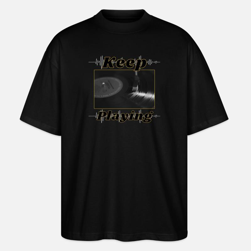 PLATINE VINYLE DJ - T-shirt bio Blaster 2.0 coupe oversize Stanley/Stella Unisexe - noir
