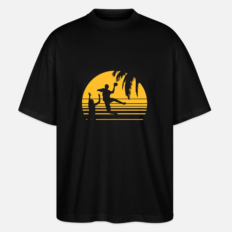 SUNSET BEACH HANDBALL - Stanley/Stella Oversized Unisex Bio T-Shirt Blaster 2.0 - Schwarz