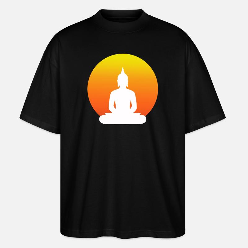 Buddha im Schneidersitz - Stanley/Stella Oversized Unisex Bio T-Shirt Blaster 2.0 - Schwarz