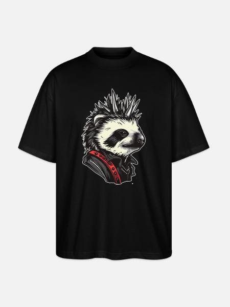 Cool Punk Sloth - Stanley/Stella Oversized Unisex Organic T-shirt Blaster 2.0 - black