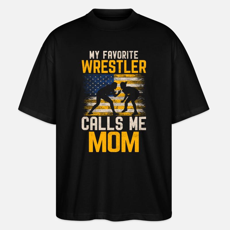 Mon lutteur préféré m’appelle maman - T-shirt bio Blaster 2.0 coupe oversize Stanley/Stella Unisexe - noir