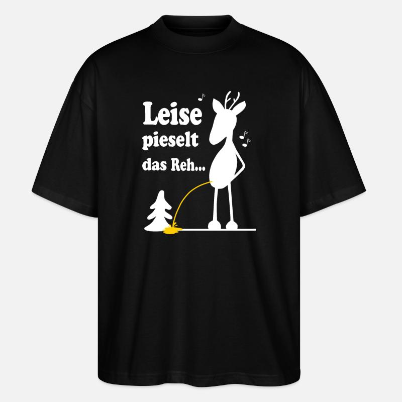 Weihnachtslied Schnee Reh - Stanley/Stella Oversized Unisex Bio T-Shirt Blaster 2.0 - Schwarz