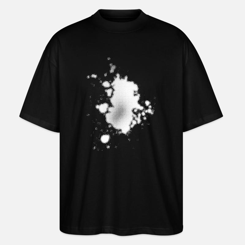 Flash, Dots Background Asymmetrical | rasterized - Stanley/Stella Oversized Unisex Organic T-shirt Blaster 2.0 - black