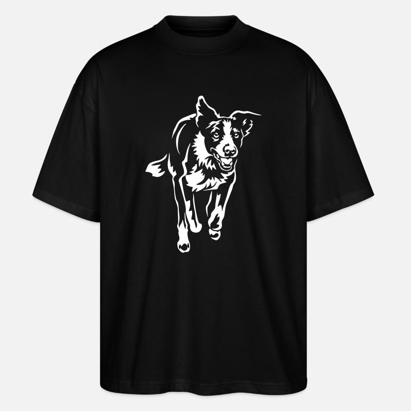 Border Collie "Black Edition" - Stanley/Stella Oversized Unisex Bio T-Shirt Blaster 2.0 - Schwarz