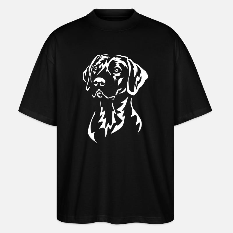 Rhodesian Ridgeback Kopf "Black Edition" - Stanley/Stella Oversized Unisex Bio T-Shirt Blaster 2.0 - Schwarz