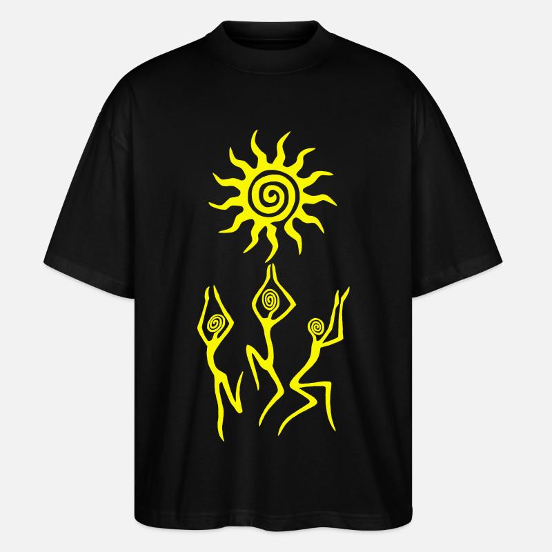 La danse du soleil jaune - T-shirt bio Blaster 2.0 coupe oversize Stanley/Stella Unisexe - noir