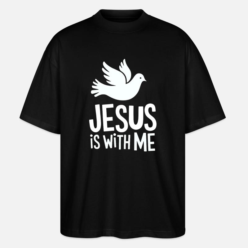 Jésus est avec moi - T-shirt bio Blaster 2.0 coupe oversize Stanley/Stella Unisexe - noir