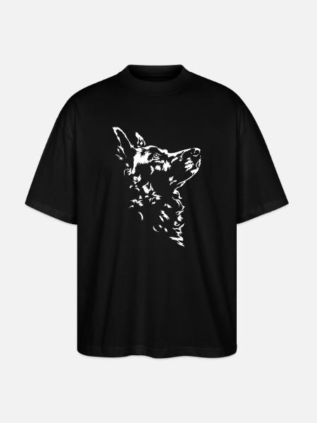 Mudi Silhouette Dog Dog Wilsigns - Stanley/Stella Oversized Unisex Organic T-shirt Blaster 2.0 - black