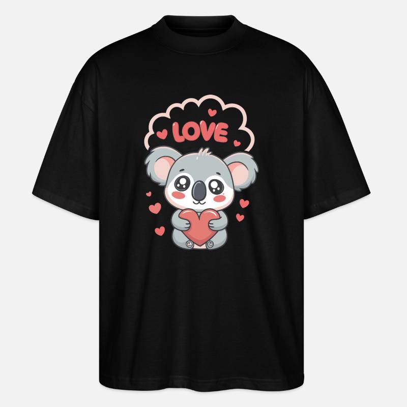 Koalaherz Liebe süß - Stanley/Stella Oversized Unisex Bio T-Shirt Blaster 2.0 - Schwarz