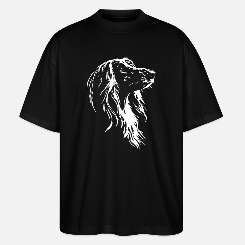 Chiens silhouette de lévriers afghans Wilsigns - T-shirt bio Blaster 2.0 coupe oversize Stanley/Stella Unisexe - noir