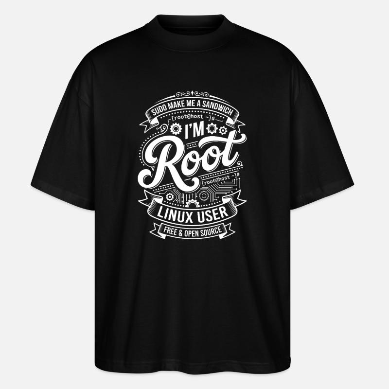 I'm Root – Linux User - Stanley/Stella Oversized Unisex Organic T-shirt Blaster 2.0 - black