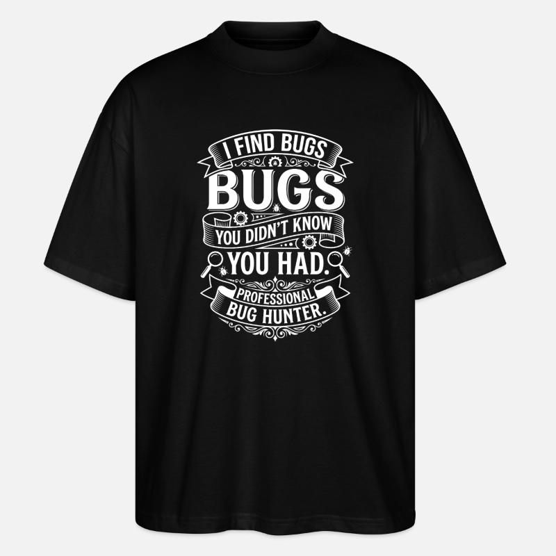 Badge professionnel de chasseur d’insectes - T-shirt bio Blaster 2.0 coupe oversize Stanley/Stella Unisexe - noir