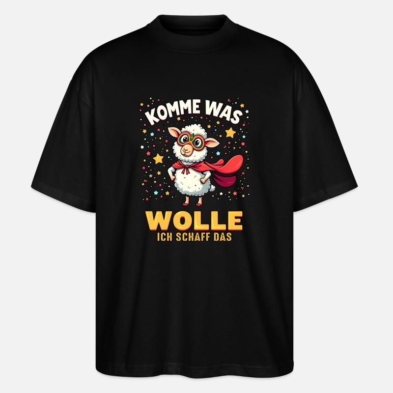 Komme was wolle - Karneval Schaf - Stanley/Stella Oversized Unisex Bio T-Shirt Blaster 2.0 - Schwarz