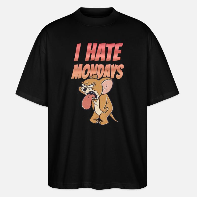 Tom Und Jerry Ich hasse Montage - Stanley/Stella Oversized Unisex Bio T-Shirt Blaster 2.0 - Schwarz