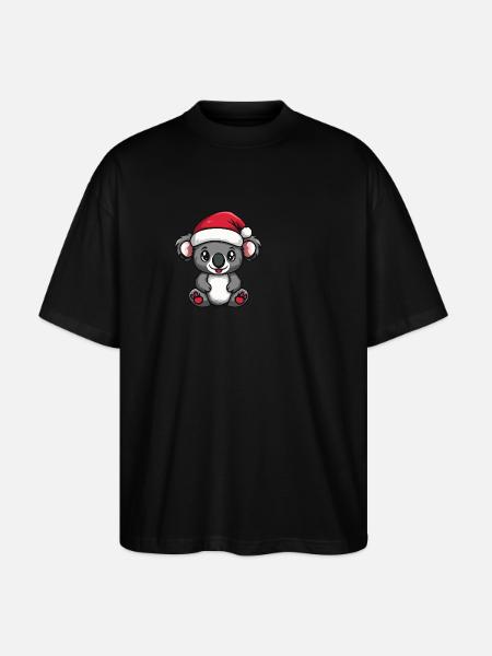 Koala Christmas Cute - Stanley/Stella Oversized Unisex Organic T-shirt Blaster 2.0 - black