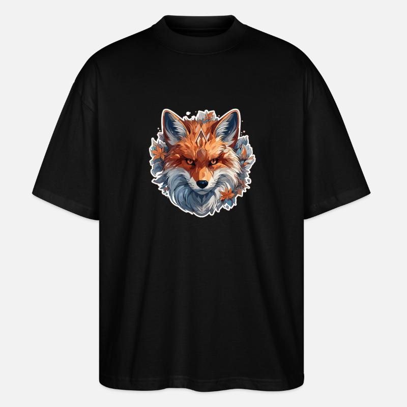 Fuchs - Illustration - Stanley/Stella Oversized Unisex Bio T-Shirt Blaster 2.0 - Schwarz