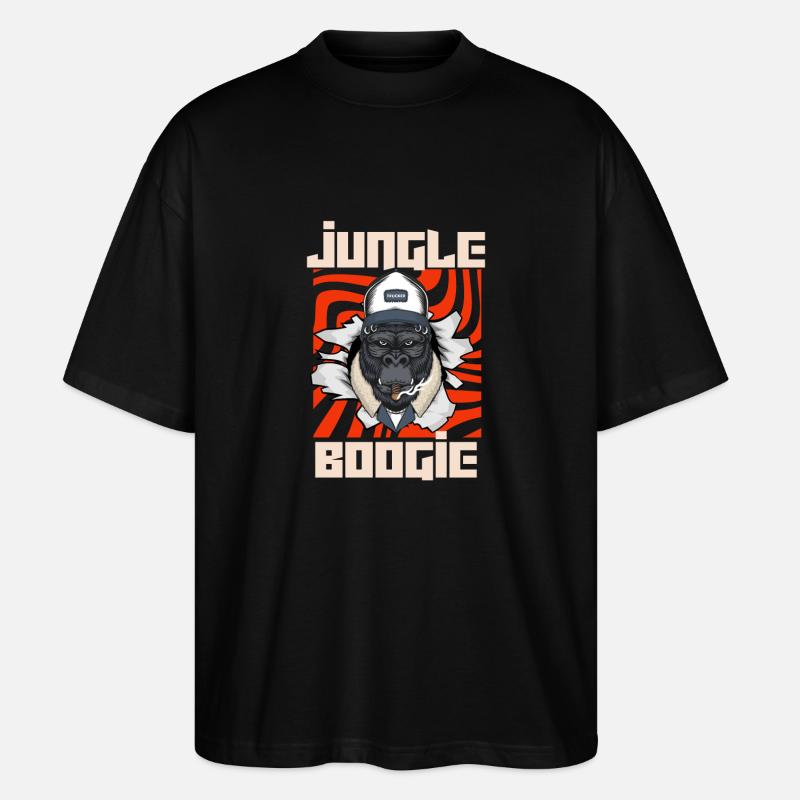 JUNGLE BOOGIE MONKEY - Stanley/Stella Oversized Unisex Organic T-shirt Blaster 2.0 - black