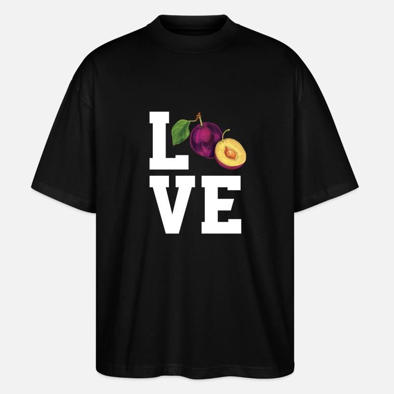 Liebe Pflaumen - Stanley/Stella Oversized Unisex Bio T-Shirt Blaster 2.0 - Schwarz