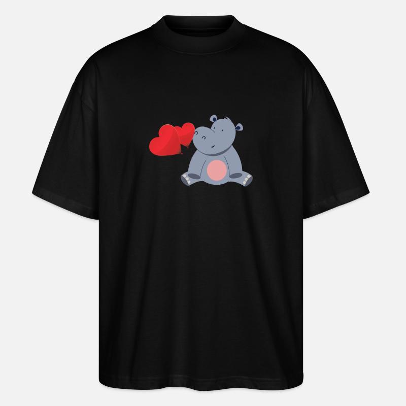 Süsses Nilpferd - Stanley/Stella Oversized Unisex Bio T-Shirt Blaster 2.0 - Schwarz
