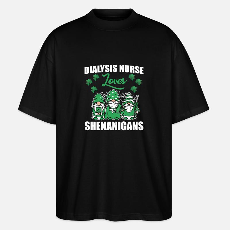 Lustige Dialyseschwester St. Patricks Day - Stanley/Stella Oversized Unisex Bio T-Shirt Blaster 2.0 - Schwarz