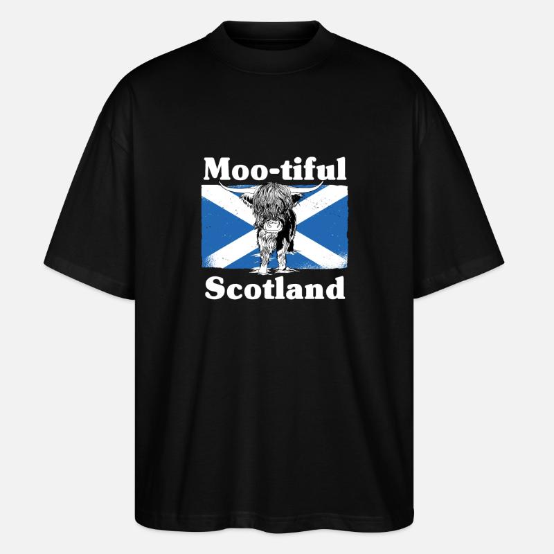 Moo-tiful - Schottland - Stanley/Stella Oversized Unisex Bio T-Shirt Blaster 2.0 - Schwarz